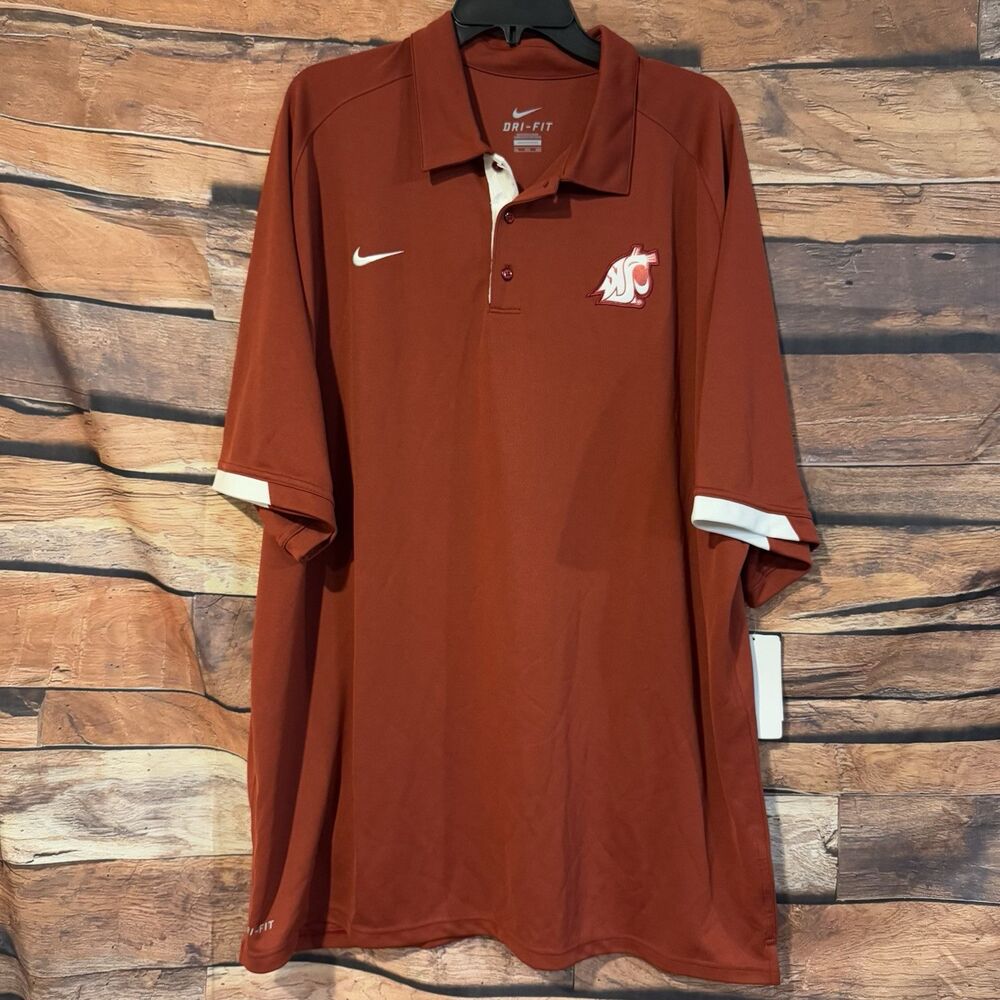 Nike Dri-FIT Washington State Cougars Polo Shirt Mens 3XL Crimson WSU Gameday